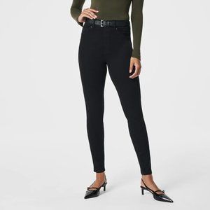 SPANX ANKLE SKINNY JEANS PULL ON STRETCH HIGH RISE ELASTIC WAIST BLACK sz 1X